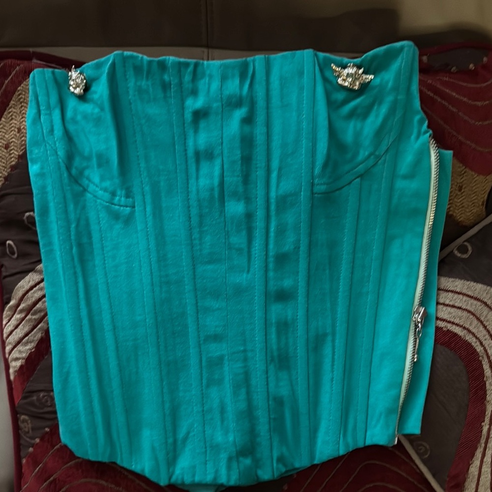 Corset teal color size medium never worn